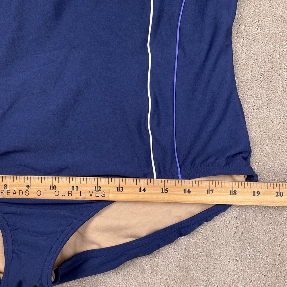 Lands End 1 Piece Swimsuit Womens 22W Navy Blue Training Modest Sporty Athletic - Picture 4 of 10